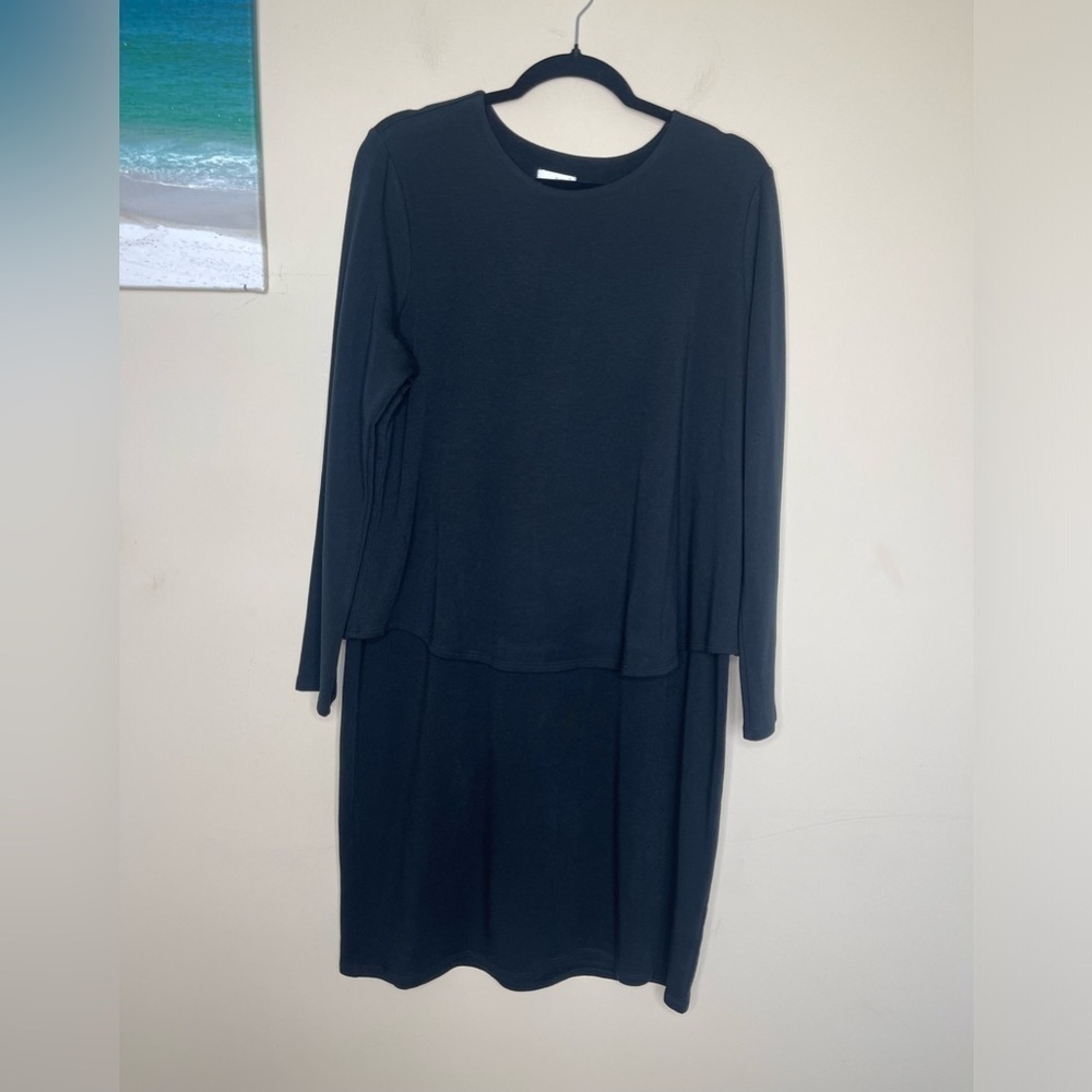 j jill purejill one piece black dress with overshirt - Picture 2 of 5